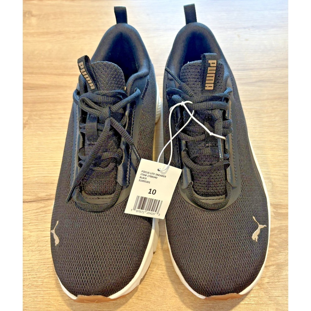 PUMA Women's Flex Lite Sneaker - Walking Shoes,‎ Black, 10M NWB